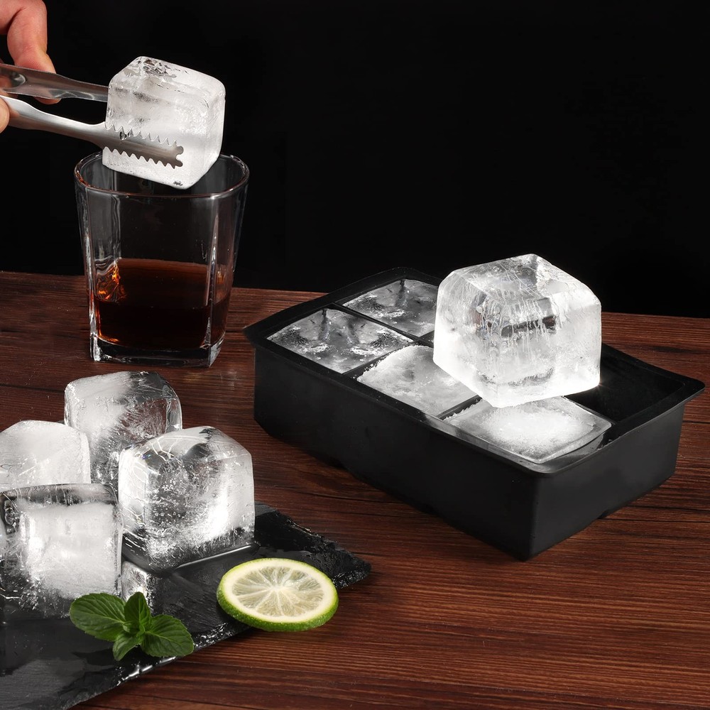 Ice Cube Trays Silicone,2 Pack Large Square Ice Cube Molds with Removable Lid...