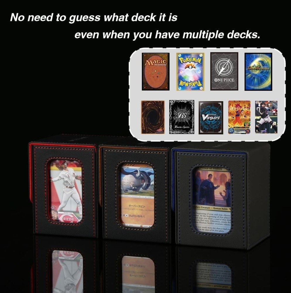MTG Deck Box With Slot For Commander Display, Patented Design, Fits 100+ Doub...