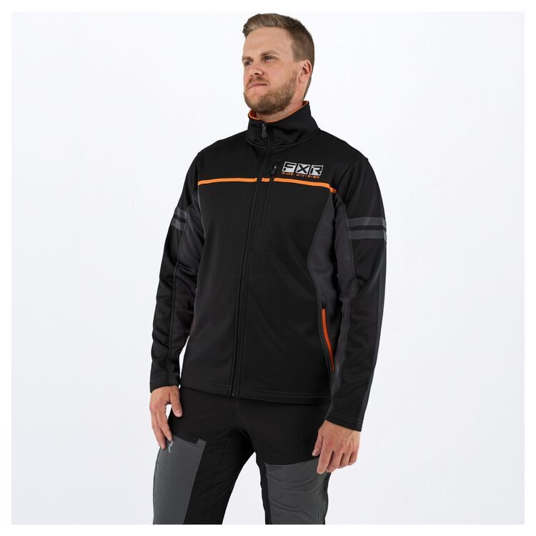 Open Box FXR Mens Elevation Tech Zip-Up Jacket Black/Orange Medium