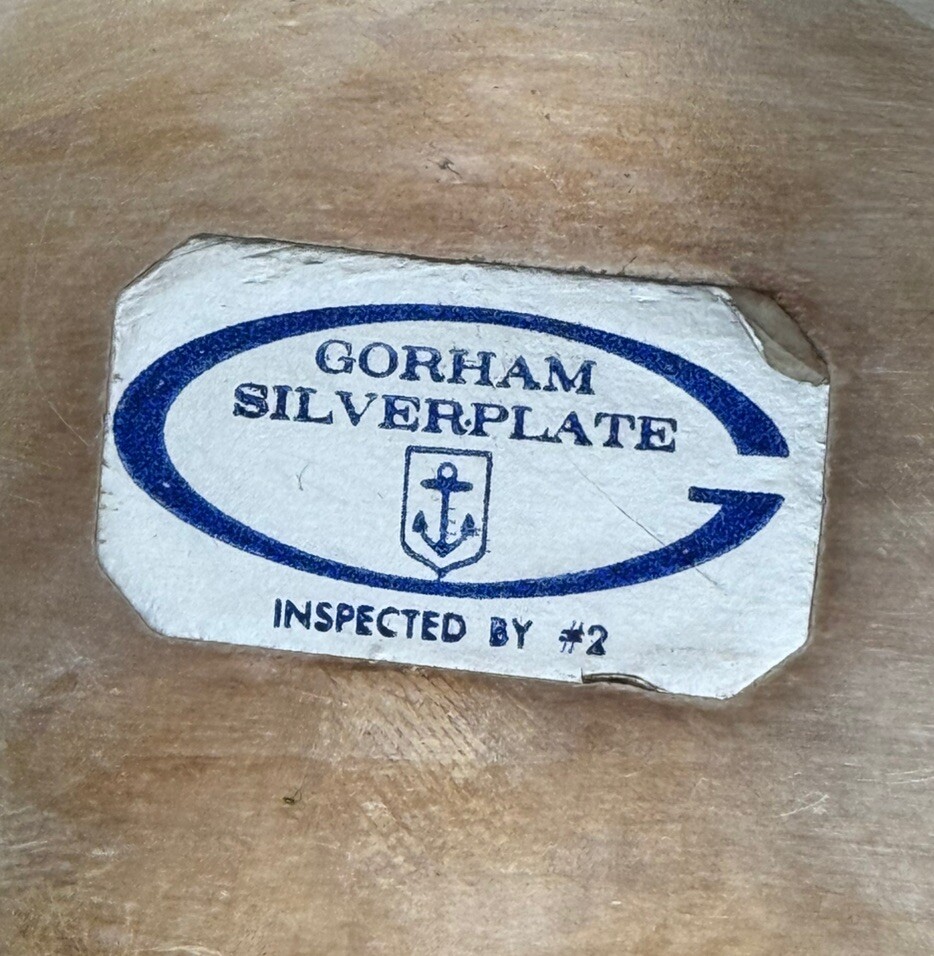 Gorham SilverPlate Bowl with Turquoise Teal Aqua Blue Hard Plastic Insert