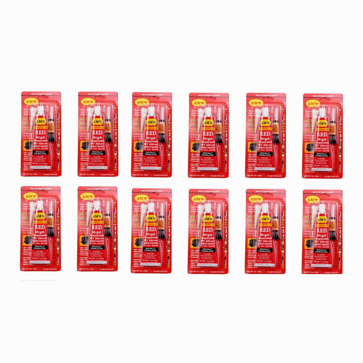 12*RTV Silicone Gasket Maker Red High Temp Instant Sealant for Auto Boat RV 85ml