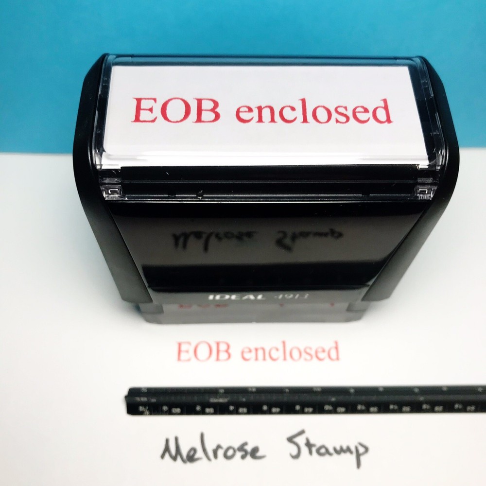 EOB Enclosed Rubber Stamp Red Ink Self Inking Ideal 4913