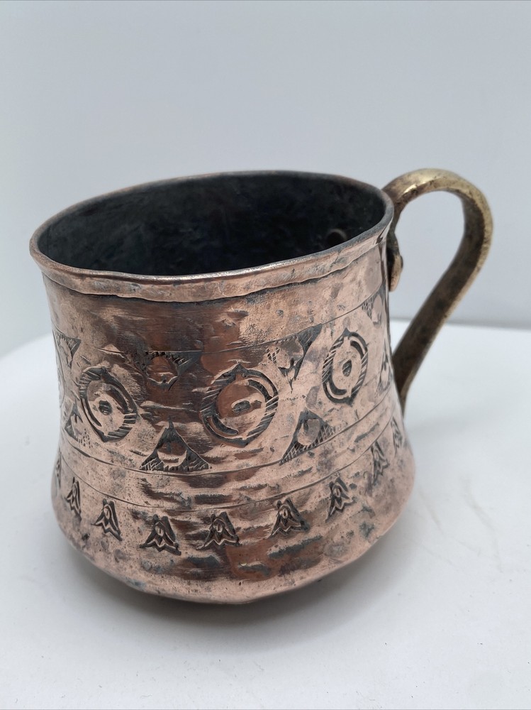 19th Century Tinned Copper Mug Turkey
