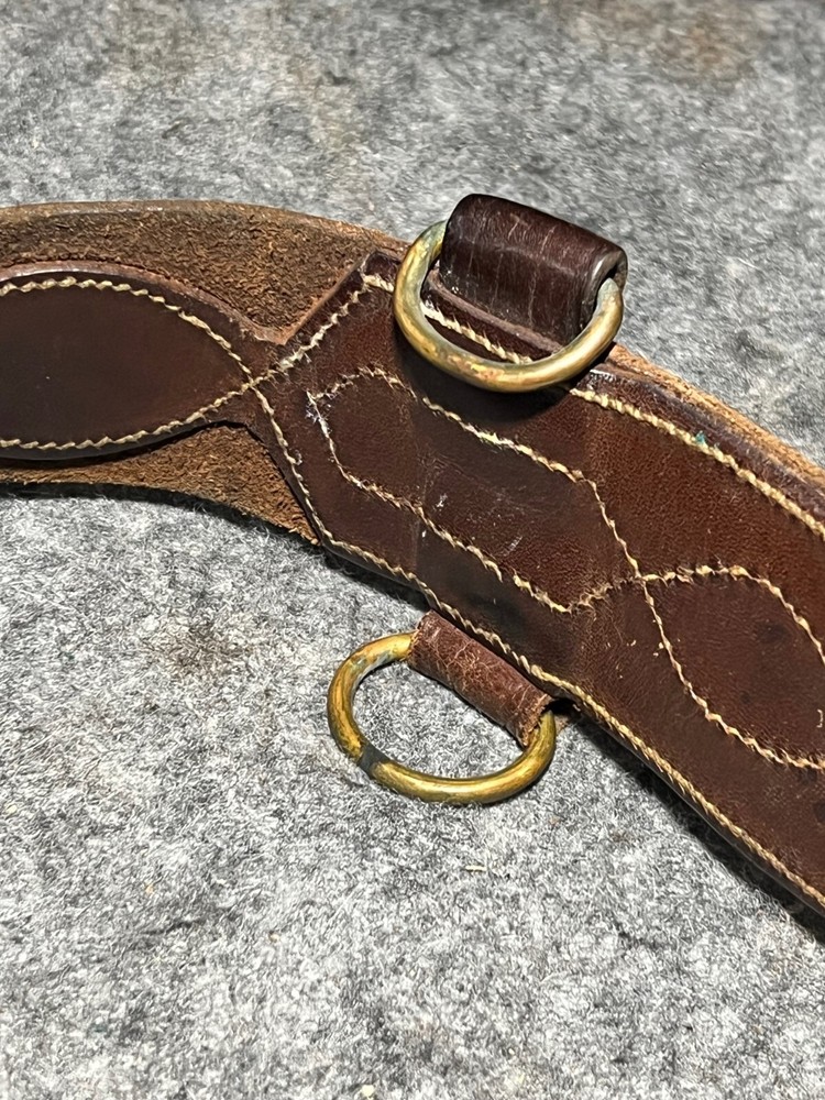 WWII Canadian Sam Browne Leather Service Belt with Sheath