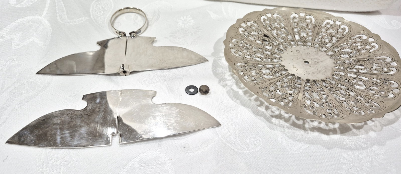 Antique VTG Quartered Silver Plated Appetizer Dessert 9" Serving Dish Hallmarks