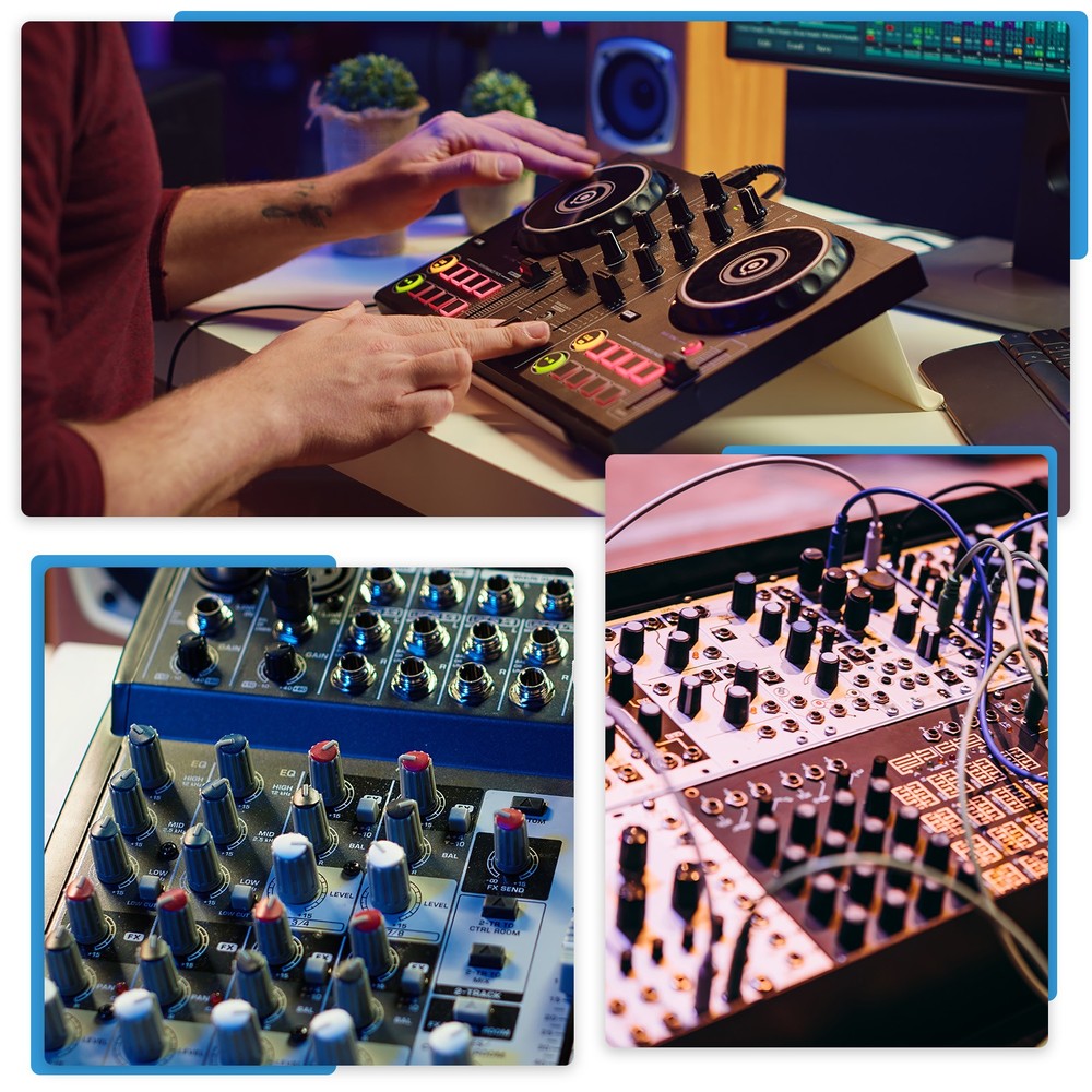 3Pcs WH-148 Potentiometer 3Pins B10K±20% Ohm Variable Resistor with 3 Knobs