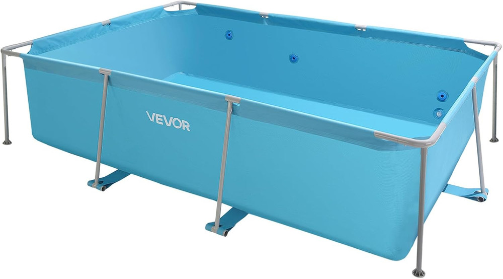 Easy Assembly Rectangular Above Ground Pool, 118"x78"x30", 1046 Gallons