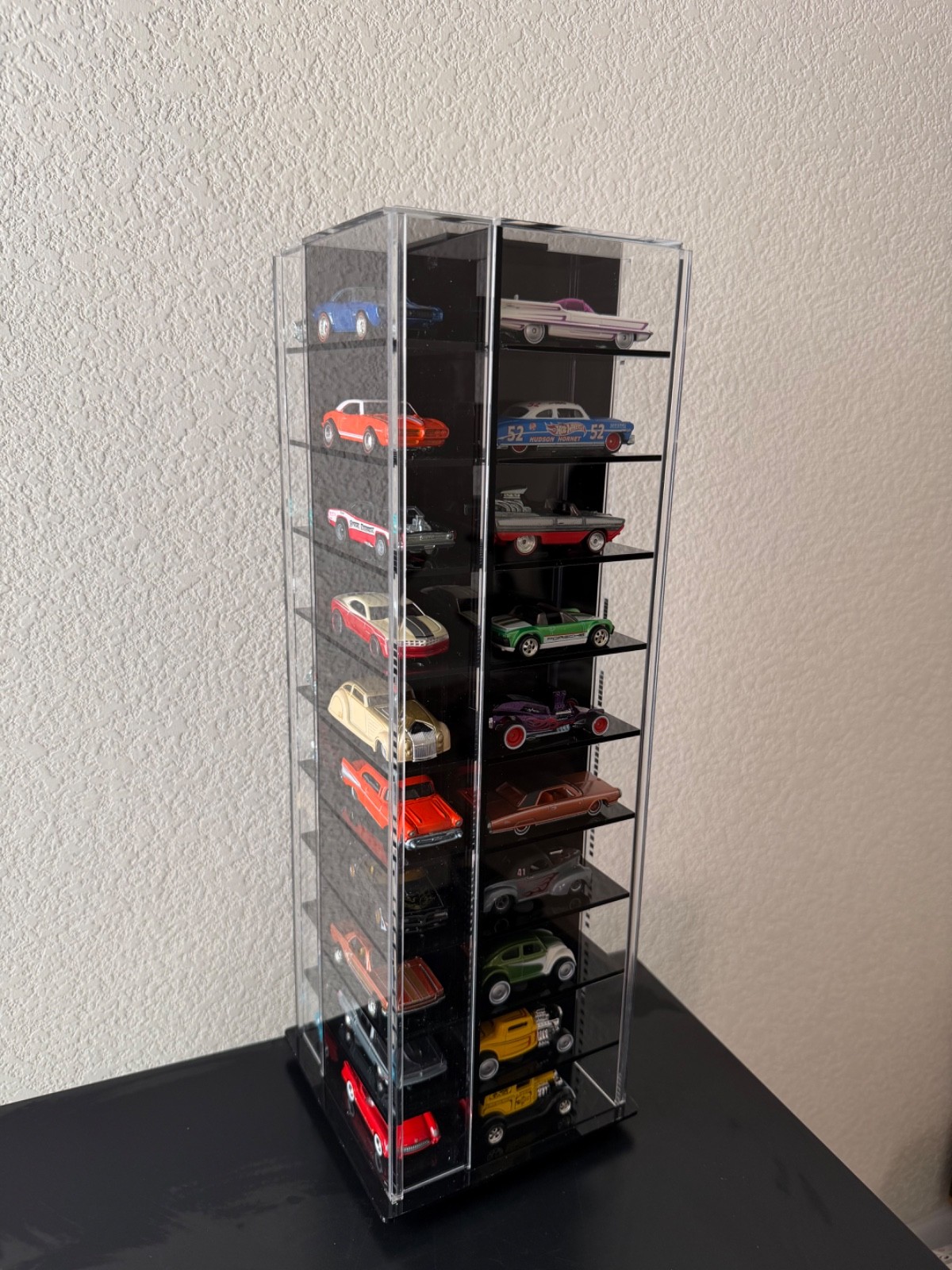 Acrylic Spinning display case fits 40 cars ( 1:64 Hot Wheels, Matchbox etc)