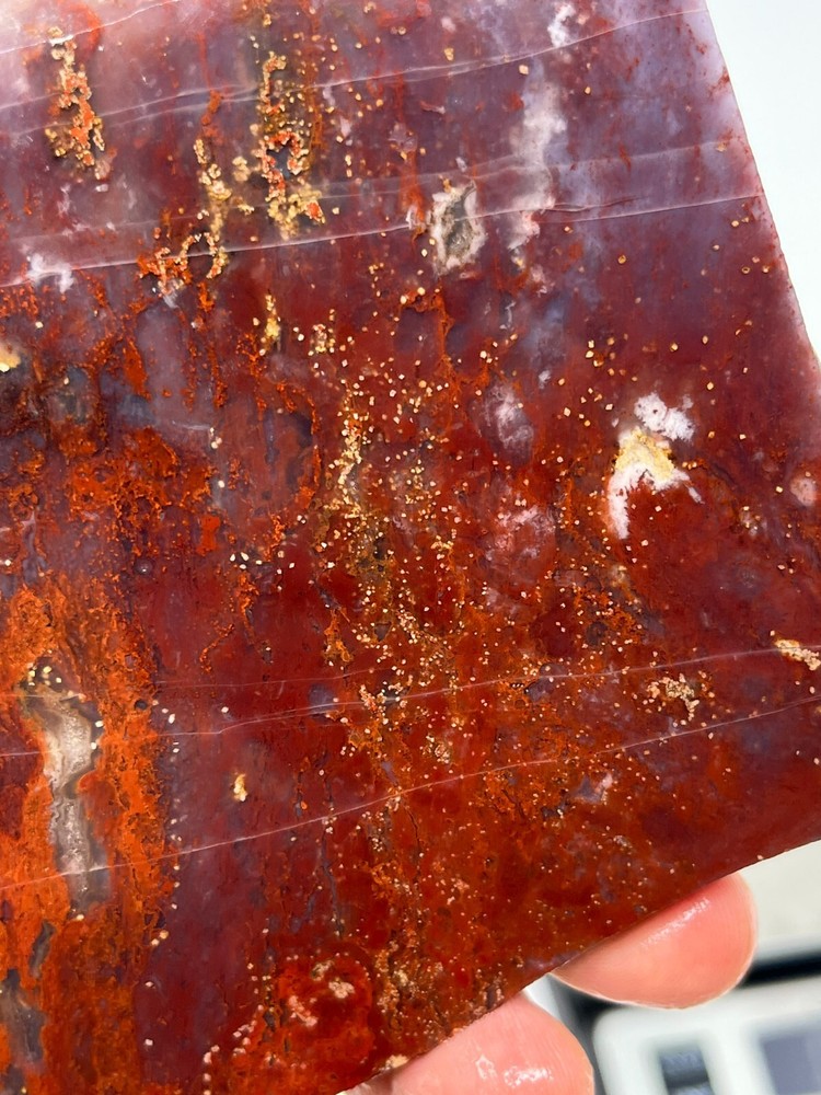 Large Cathedral Raspberry Agate Slab Cabbing Lapidary Combo Ship Avail