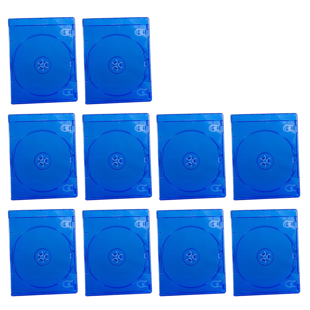 10 Pack Blu-Ray DVD CD Optical Disc Storage Holder 7mm Slim Case Space Saving