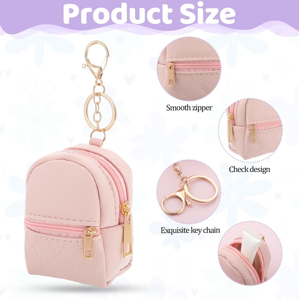 2Pcs Mini Backpack Cute Cosmetic Bag for Creative Pendant Keychain Key-chains...