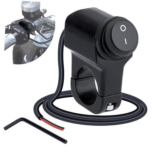 Motorcycle Handlebar Switch 12V, Waterproof Motorcycle Light Toggle Switch,