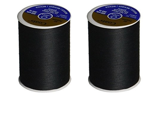 Coats Clark 2 Pack Black All Purpose Thread 400 Yards Perfect for Sewing Proj...