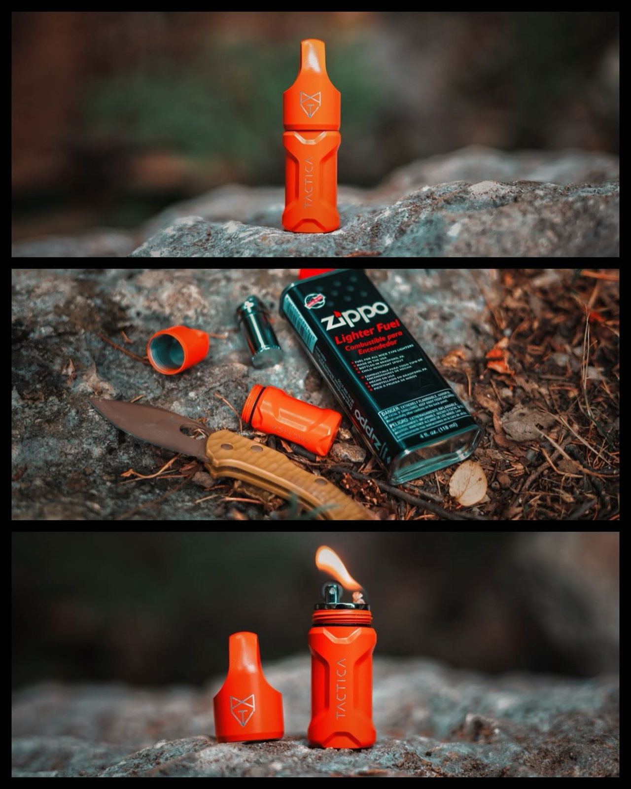 Tactica X100 Survival Lighter Emergency Fire Starter Kit Fluid Lighter EDC