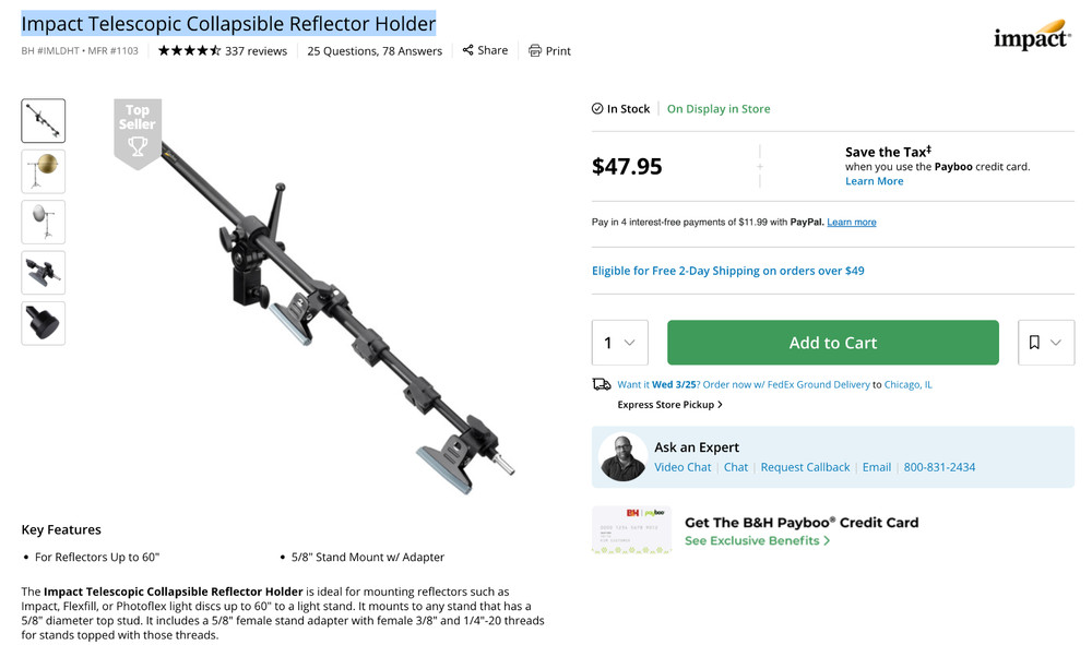 Impact Telescopic Collapsible Reflector Holder
