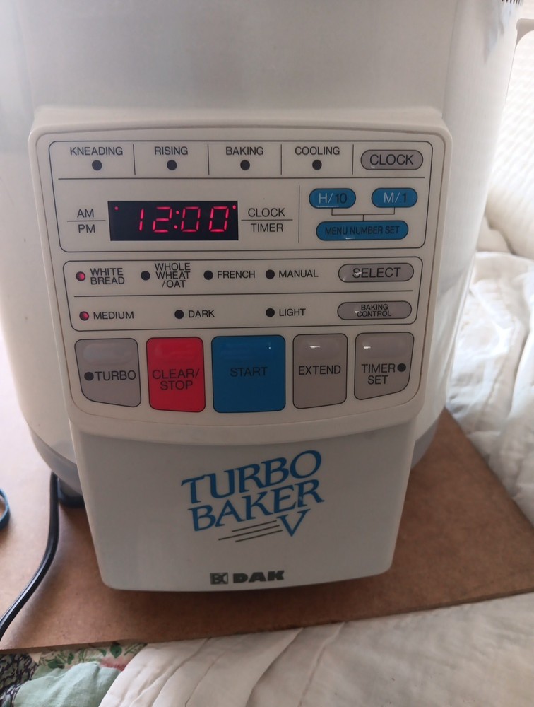 DAK TURBO BAKER V MANUALS - Bread Machine Tested Working