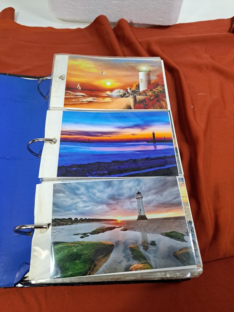 BLACK ALBUM W/100 FULL COLOR LIGHTHOUSES, 249 SHIPS