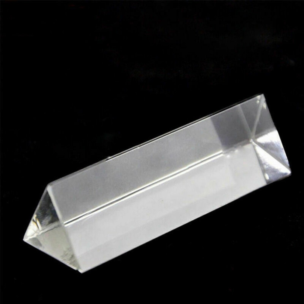 New 9cm Optical Glass Triple Triangular Prism Physics Teaching Light Spectrum A