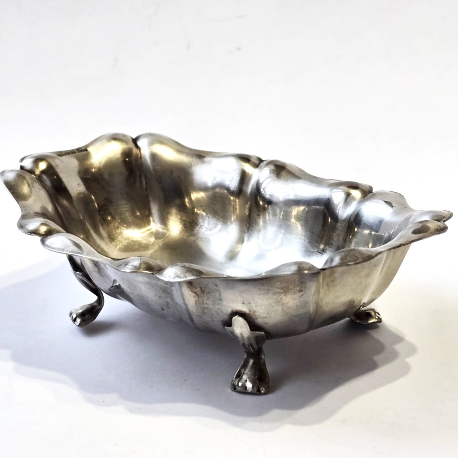 Christian Dior Silver Plated Footed Bowl Vintage Trinket Vanity Dish