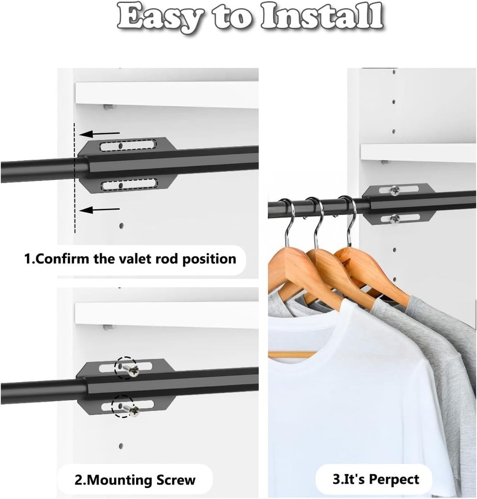 Rod Closet Pull Out 12" Adjustable extending closet rod Standard