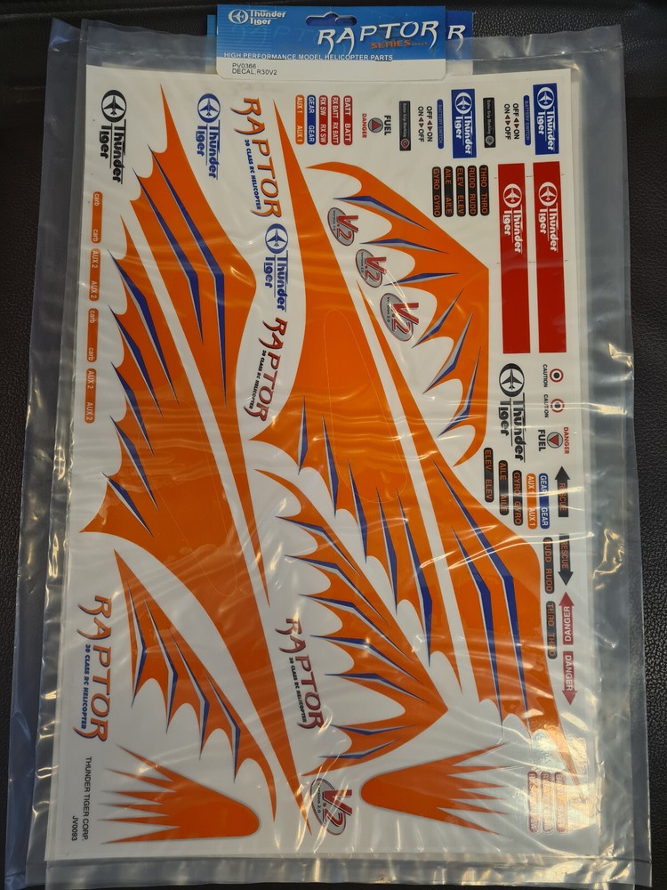 DECAL , R30V2 PV0366 THUNDER TIGER