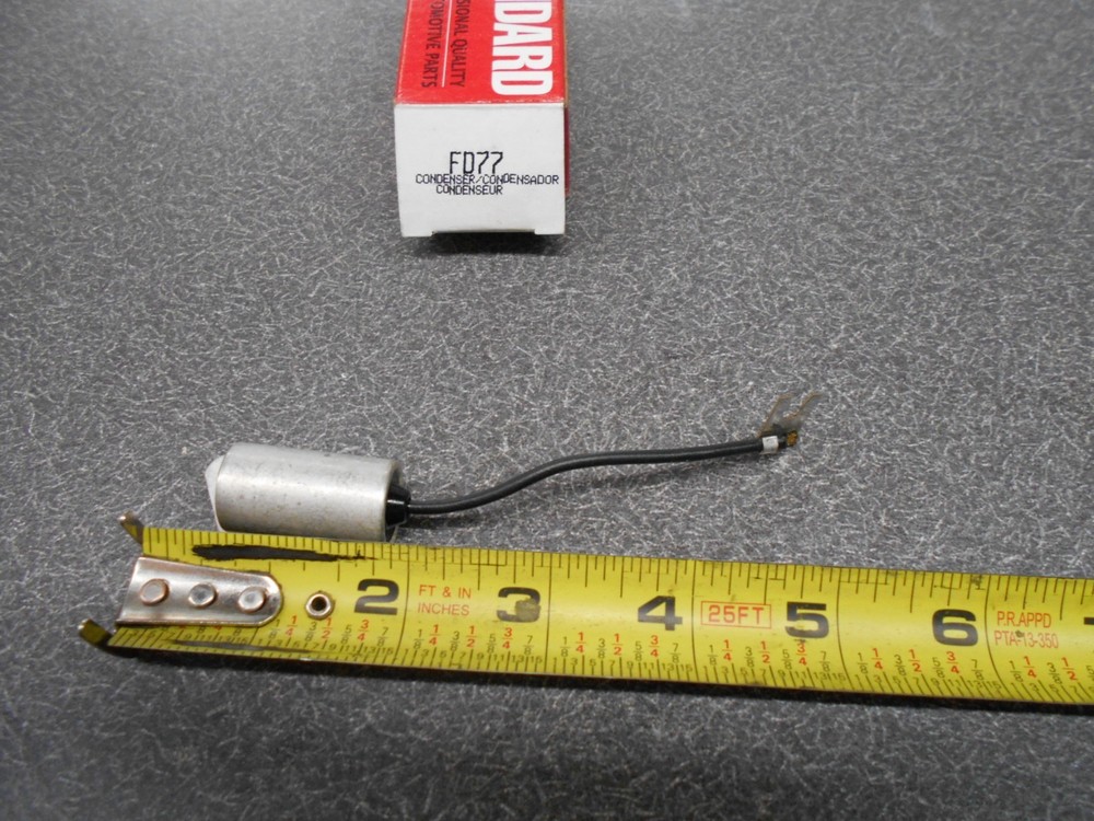 Standard FD77 Condenser, Single Wire. for points ignition system. New, NOS!