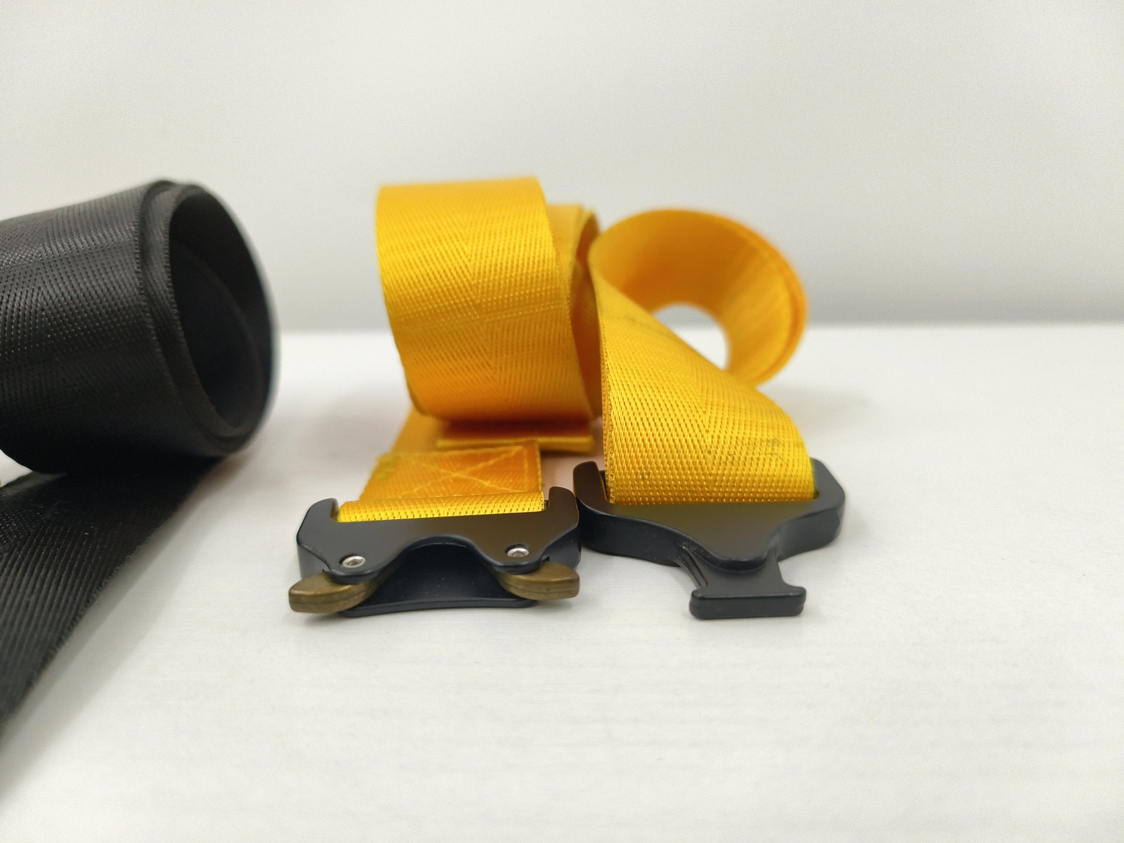 Black and Yellow Quick Release Belt Metal Buckle Dressy Fashion