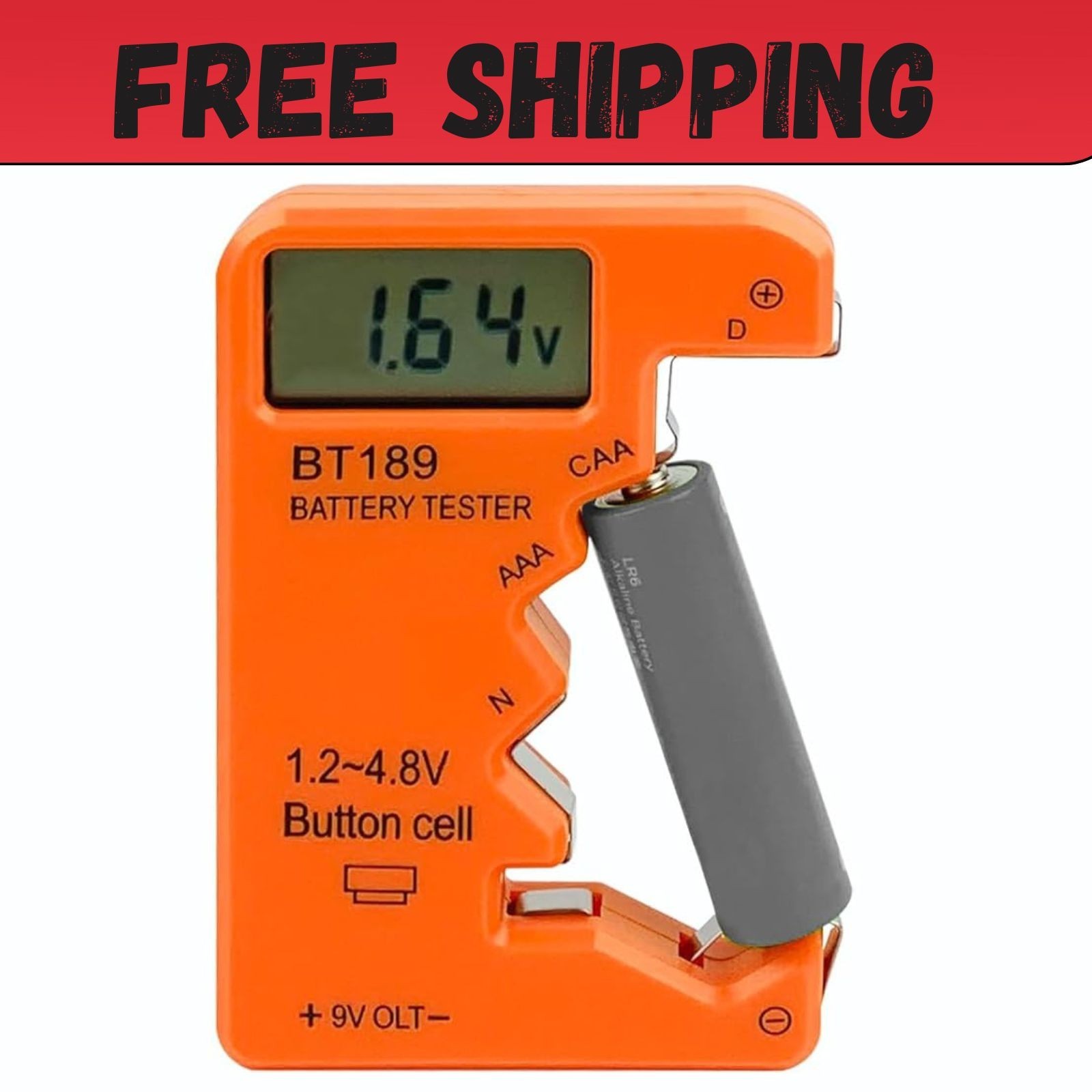 Battery Tester Checker, Universal Battery Tester for AA AAA C D 9V 1.5V, Small V