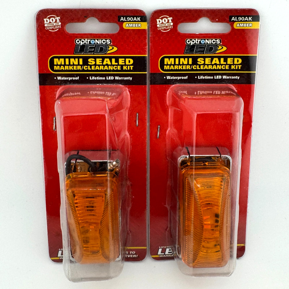 AL90 Series Yellow Rectangular Snap-in Mount LED Clearance Marker Lights -2 Pack