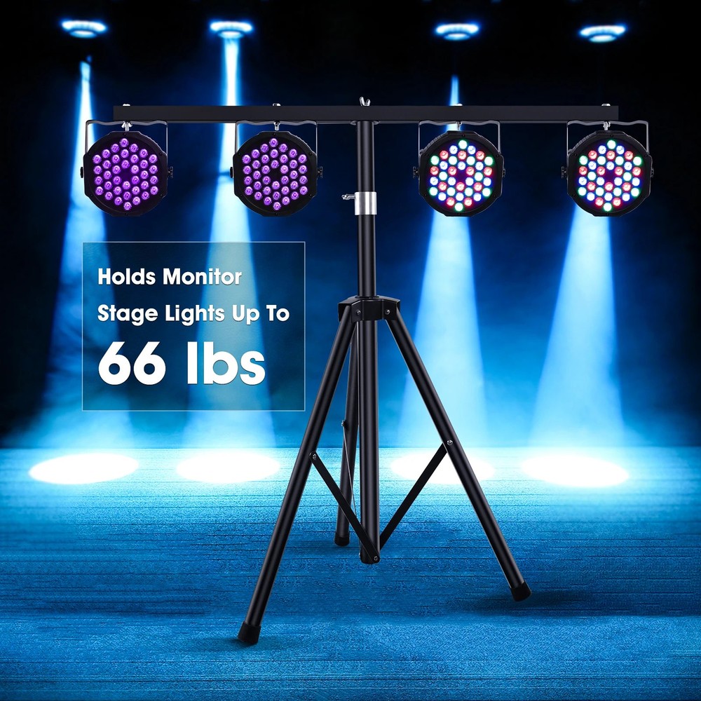 Adjustable Stage Light Bracket Support Tripod Stand with Removable Crossbar