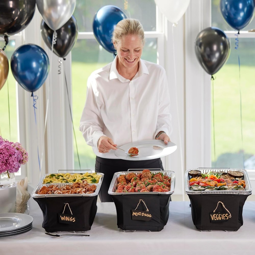 Professional 2-Pack Chafer Wind Guards - Breeze and Flame Protection for Buffets