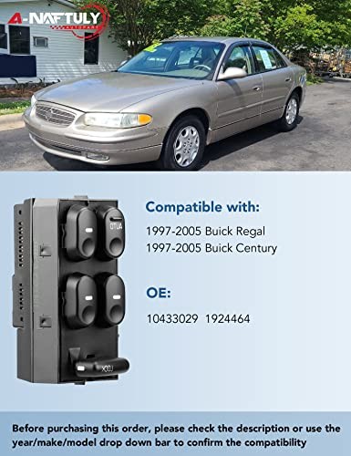 A-NAFTULY Driver Side Master Power Window Switch Replacement fits for Black