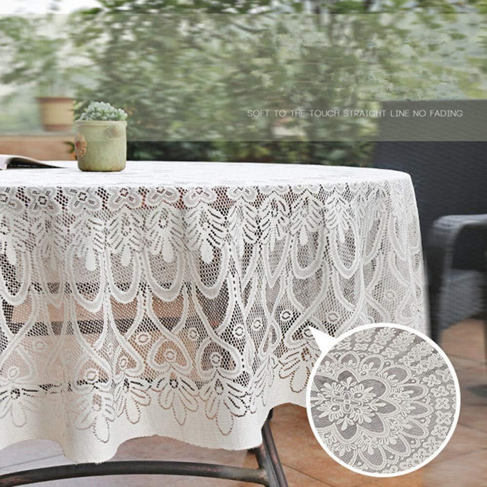 78" Vintage Floral Lace Tablecloth Round Table Cloth Cover Wedding Party Decor
