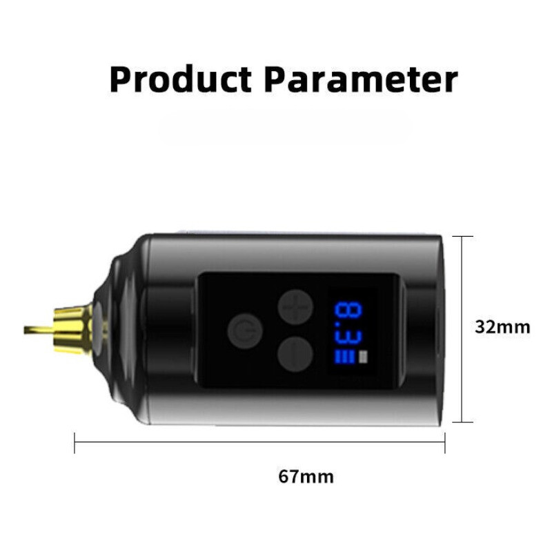 Wireless Tattoo Machine RCA Power Battery Pack With Switch Control Line 1200mAh