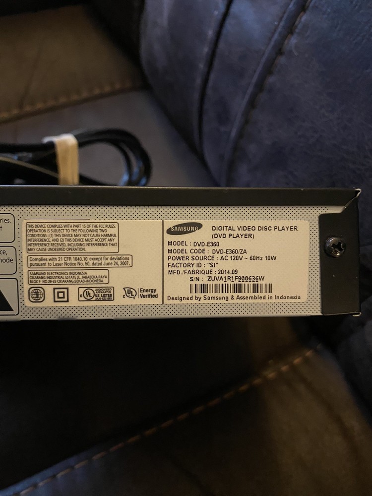 Samsung DVD Player - E360 Tested & Working - No Remote