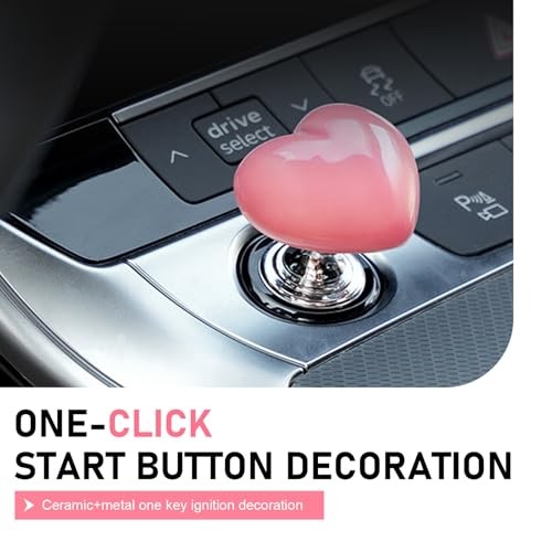 Car Push Start Button, Ceramics Push to Start Engine Ignition 1 PC Pink #01