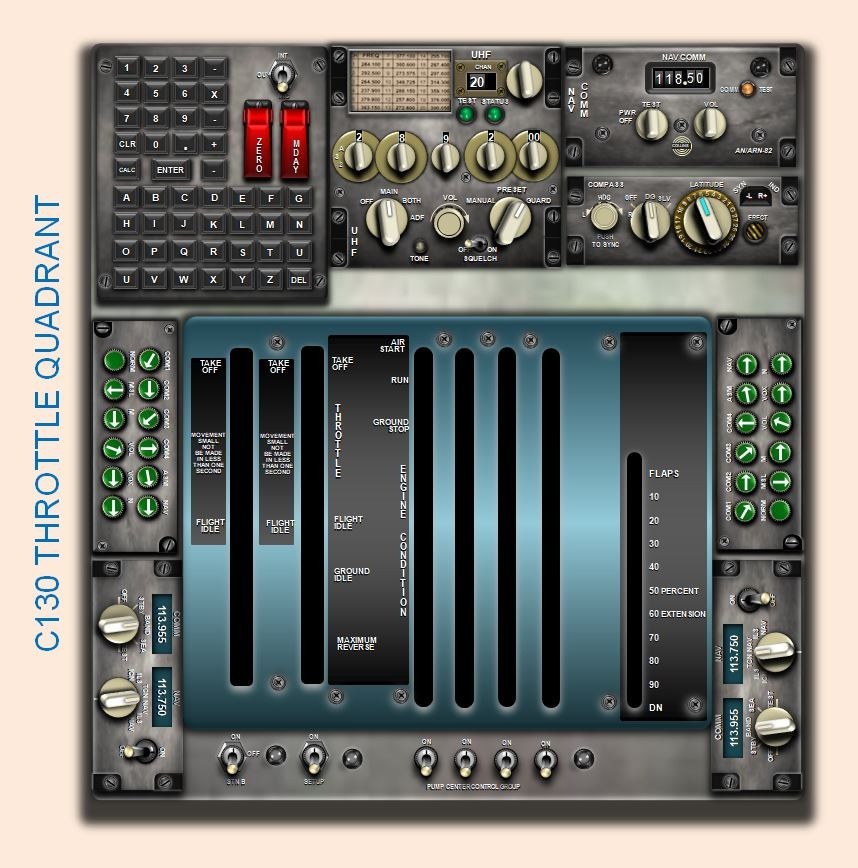 C130 HERCULES COCKPIT instrument panel CDkit