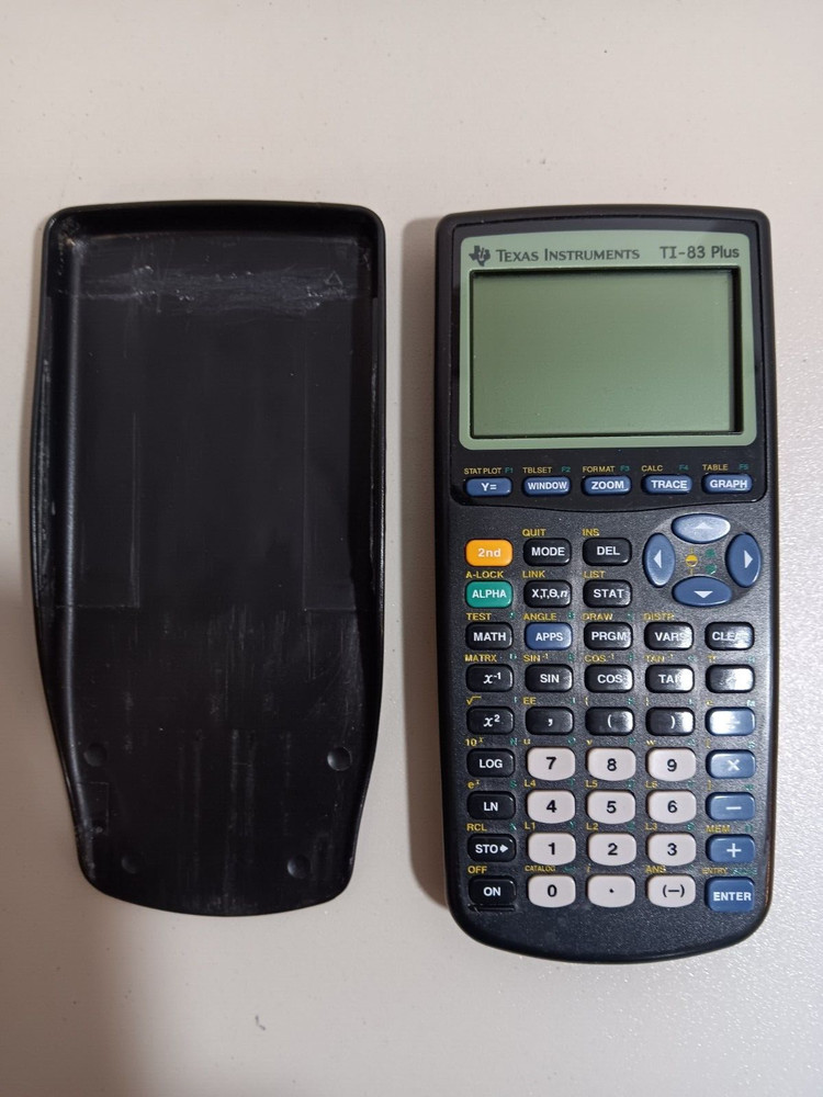 Texas Instruments TI83 Plus Graphing Calculator W Cover Tested Works