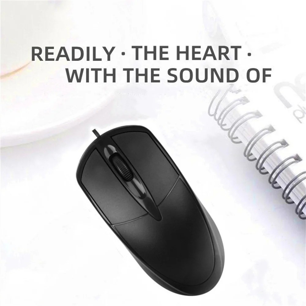 USB 2.0 Optical Wired Scroll Wheel Mouse PC Laptop Notebook Desktop Black Mice