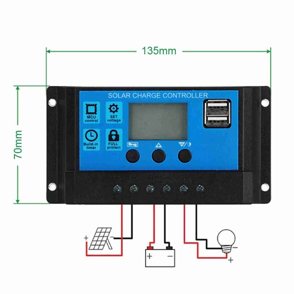 50A 12V 24V Auto Solar Charge Controller PWM Controller(50A)