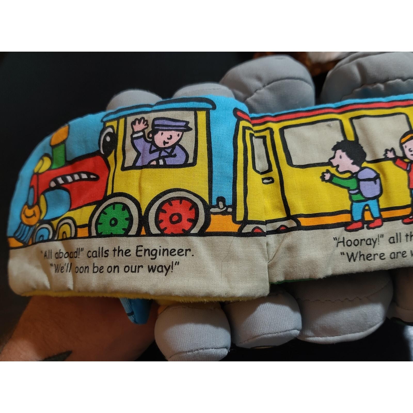 Soft Play Train Book All Aboard Train Rattle Plush Soft Cloth Toy Stuffed 9"