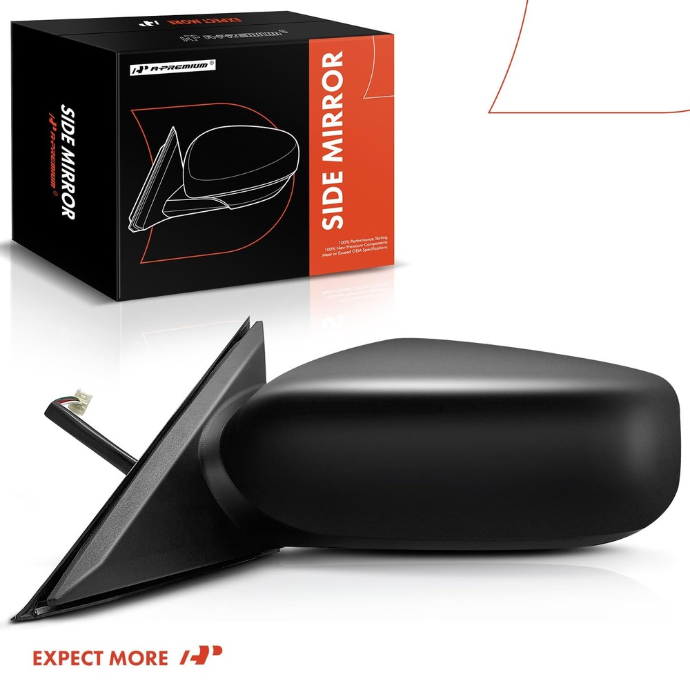 A-Premium Left Driver Side Power Door Mirror - Side, Black
