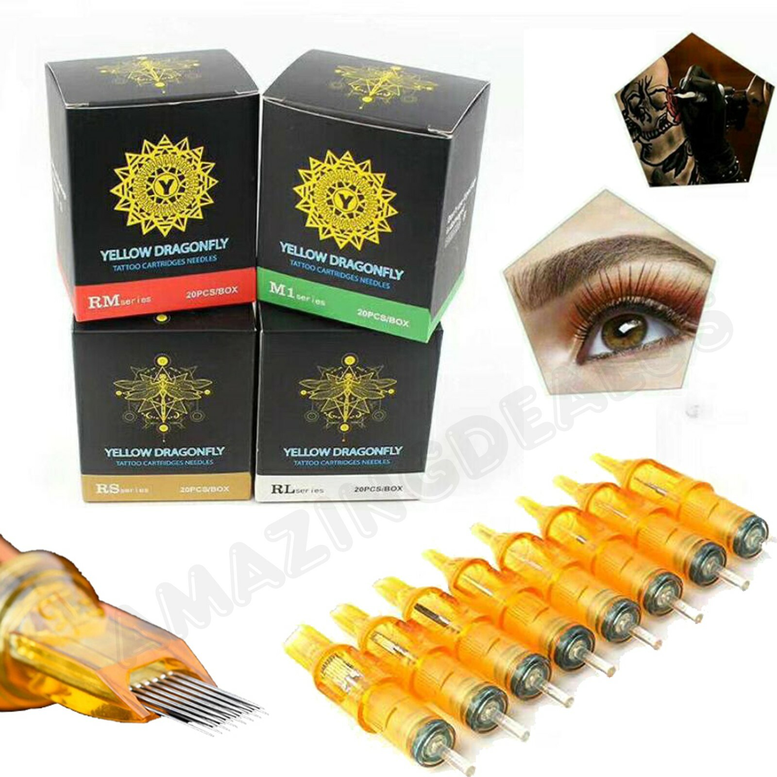 10,20,40,100pcs Disposable Needle Cartridge Sterile Tattoo Needle RL,RS,M1,RM