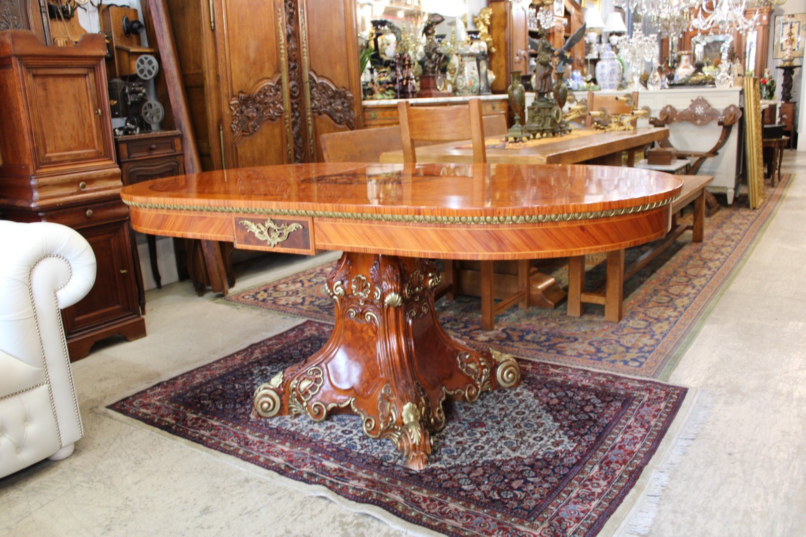 Italian Antique Princes Katia Style Inlaid Rosewood Dining Table
