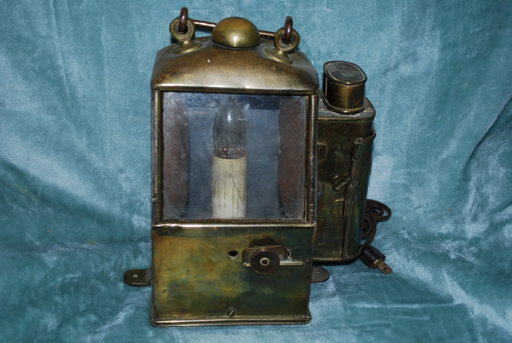 Original Brass Transportation Lantern - It has been Electrified.