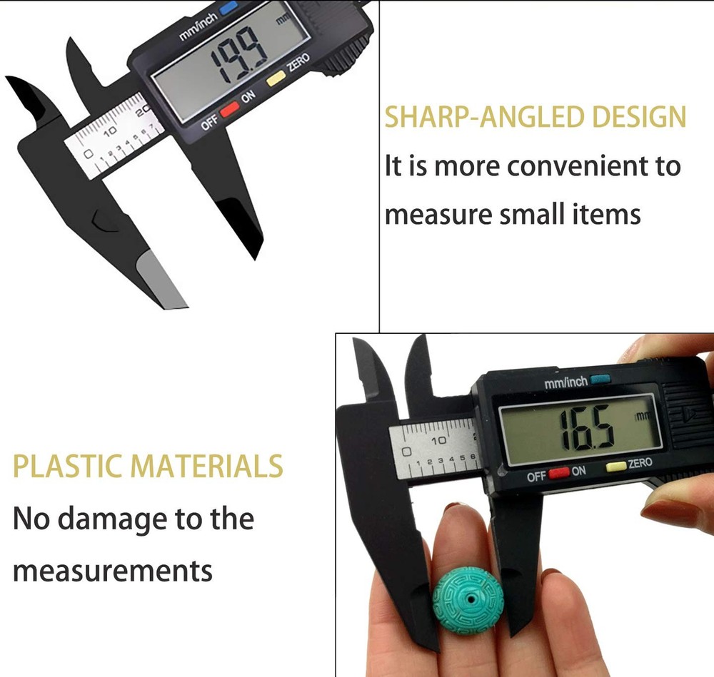Simhevn Digital Caliper - Inch/MM Conversion, LCD Screen, 0-6" / 0-150mm