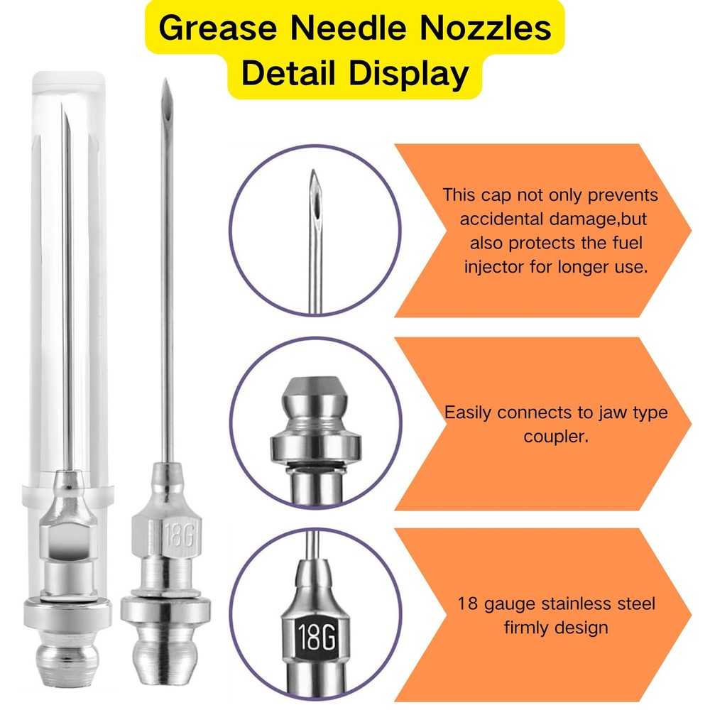 2xfifty Grease Needle Tip Accessory Set,90 Degree Gun Coupler...
