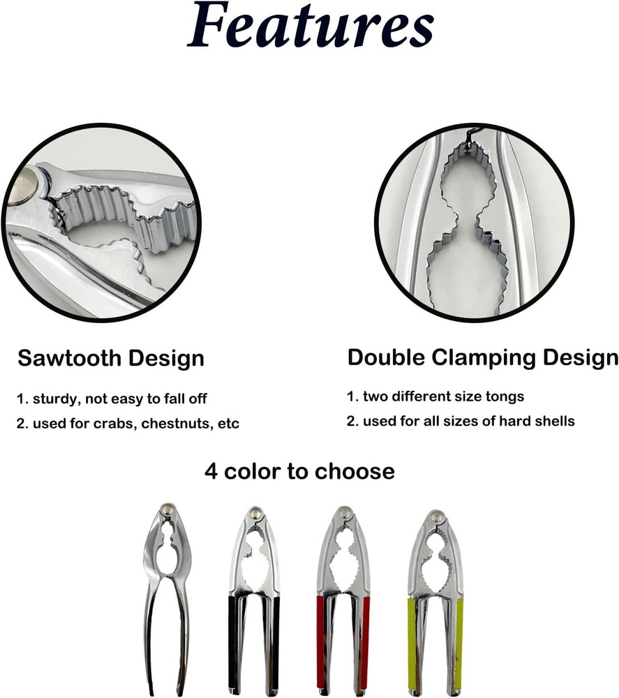 Nut Cracker, Heavy Duty Shell Cracker, Non-slip Handle, For All Nuts & Seafood