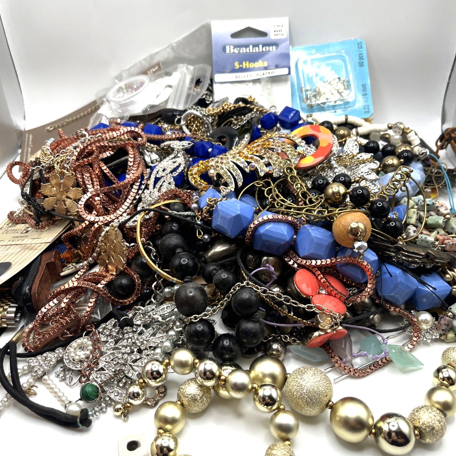 5+ Lb Jewelry Craft Lot Broken Junk Repurpose Upcycle - Vintage To Now