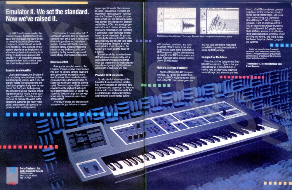 WORLD'S FIRST: Full Set E-mu Emulator II+ Main Control Panel Overlays MINT+ NEW!